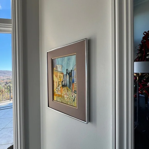 Mid- 20th Century European Street - Framed Original artist Signed -IRA Day- - Picture 5 of 7